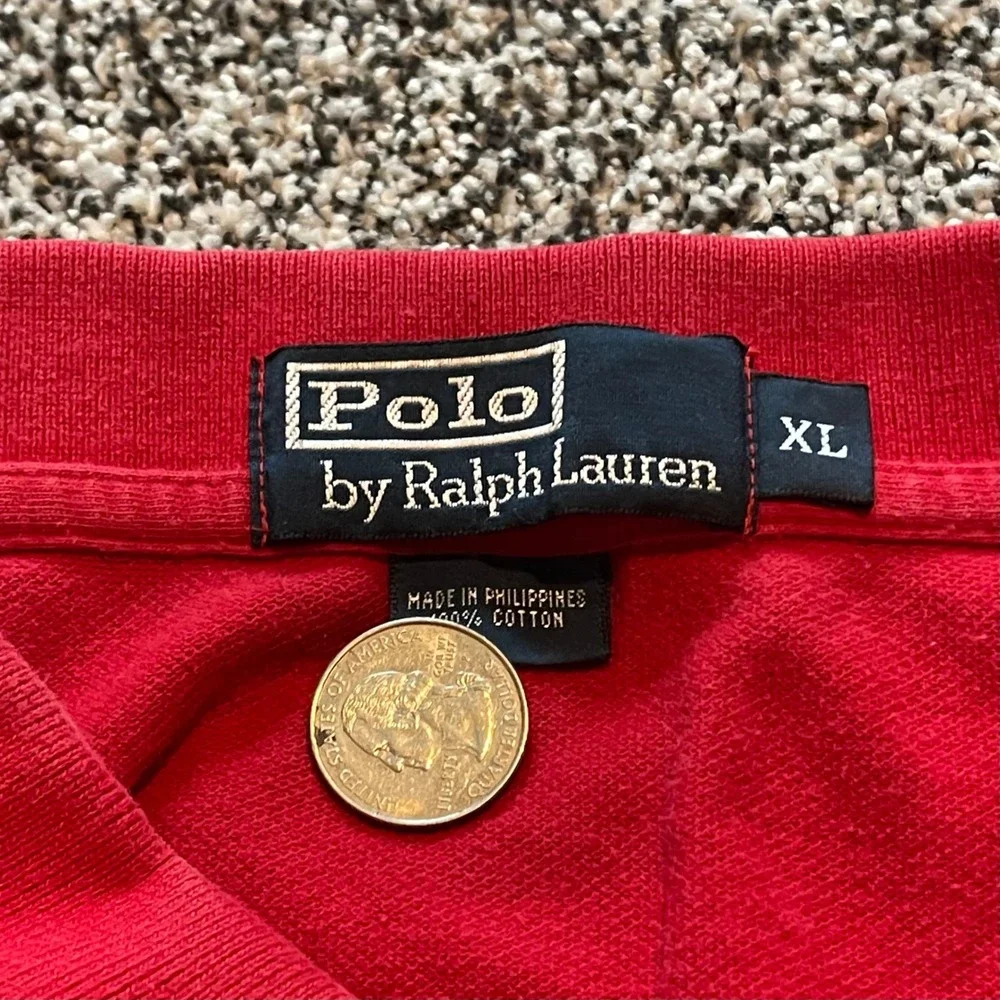 Polo Ralph Lauren Mens XL Red Long Sleeve Pique‎ Cotton Pony Logo Polo Shirt
